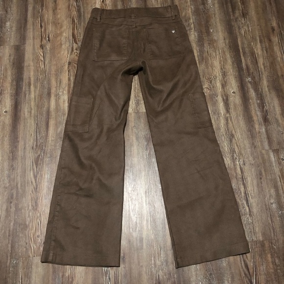 Bevy Flog Pants Women's 27 Rose Cargo in Brown Sued Croc Wide Leg Designer - Picture 6 of 8